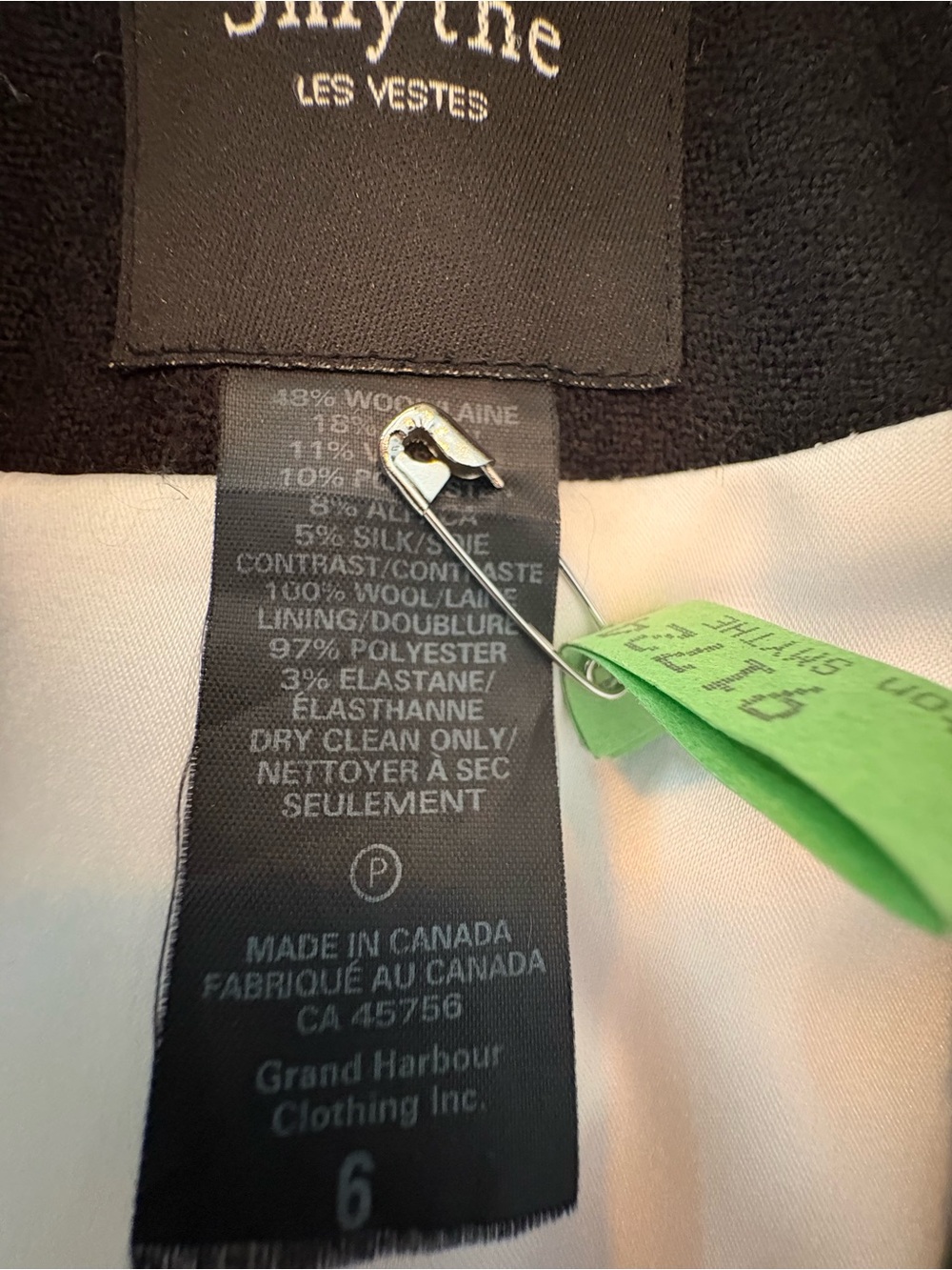 Smythe les Vestes beautiful jacket ! Tailored Black & Gray Women size 6 - Picture 5 of 7